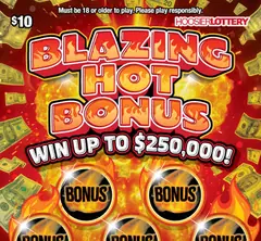 Blazing Hot Bonus $10 scratch-off ticket