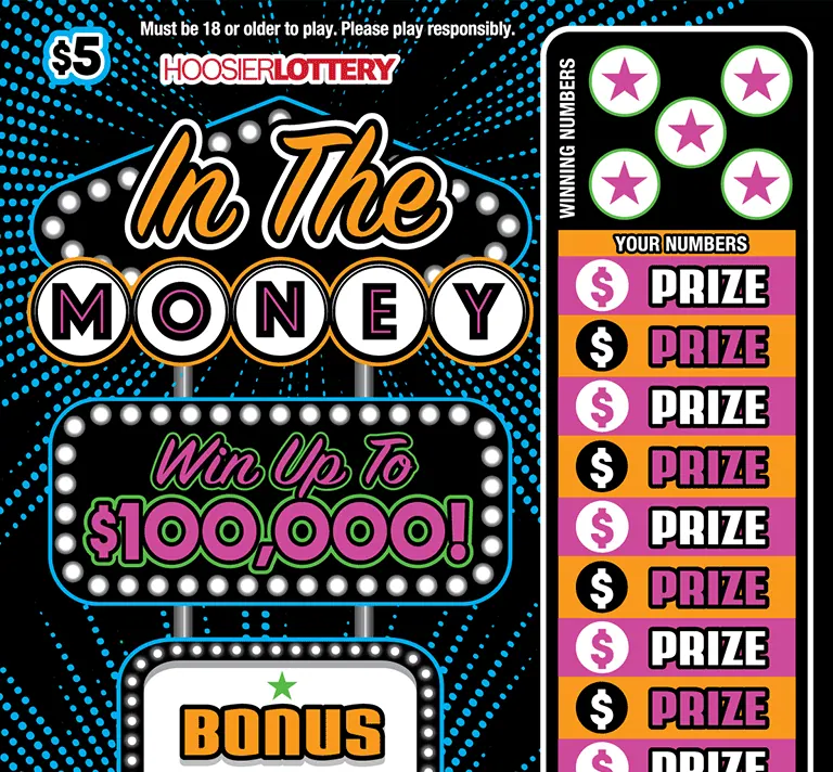 In The Money $5 Indiana scratch-off ticket