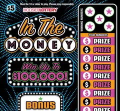In The Money $5 scratch-off ticket