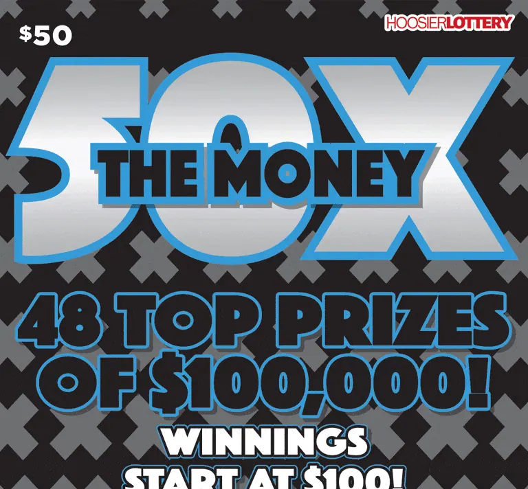 50X The Money $50 Indiana scratch-off ticket