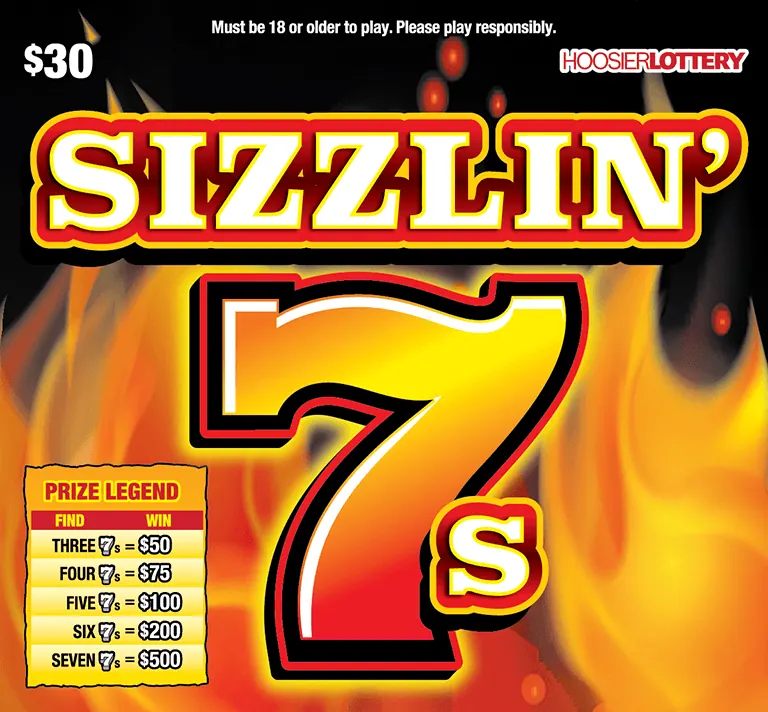 Sizzlin' 7S $30 Indiana scratch-off ticket