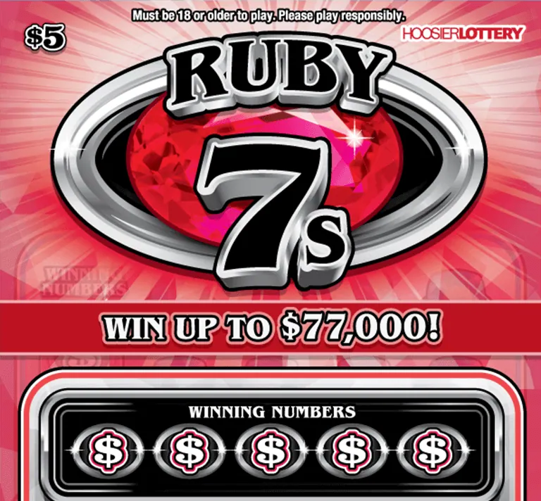 Ruby 7S $5 Indiana scratch-off ticket