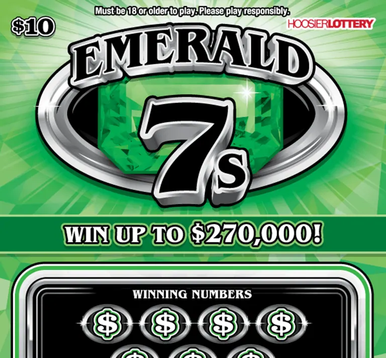 Emerald 7S $10 Indiana scratch-off ticket