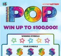 Indiana Pop $5 scratch-off ticket