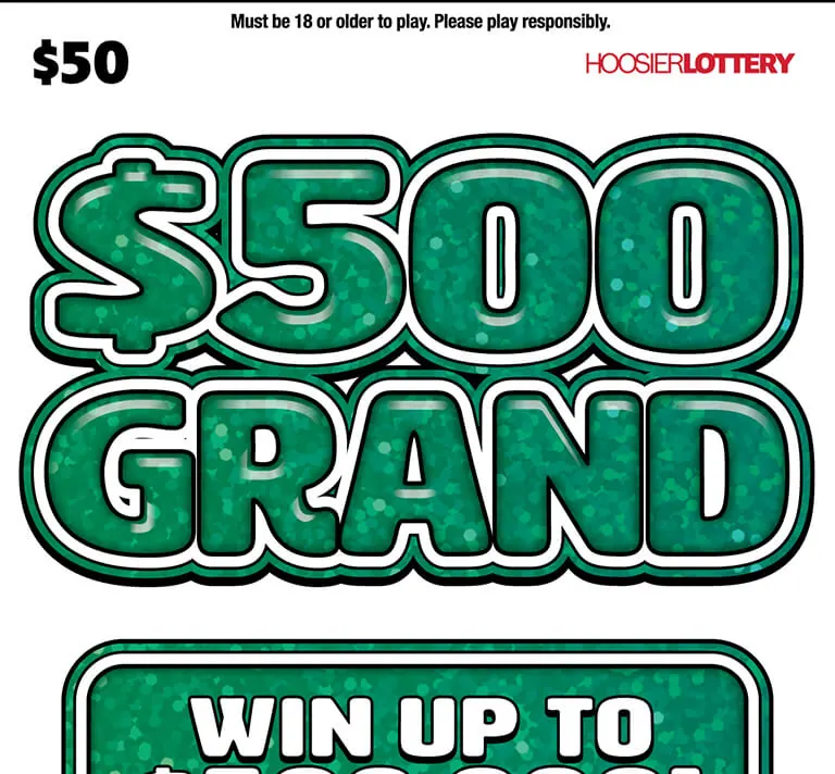 $500 Grand $50 Indiana scratch-off ticket