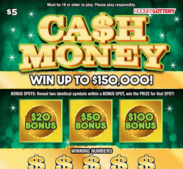 Ca$H Money $5 Indiana scratch-off ticket
