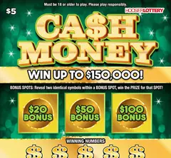 Ca$H Money $5 scratch-off ticket