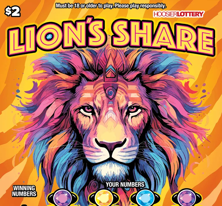 Lion'S Share $2 Indiana scratch-off ticket