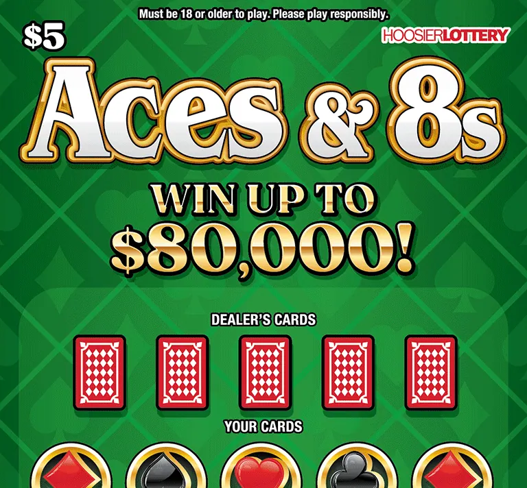 Aces & 8S $5 Indiana scratch-off ticket