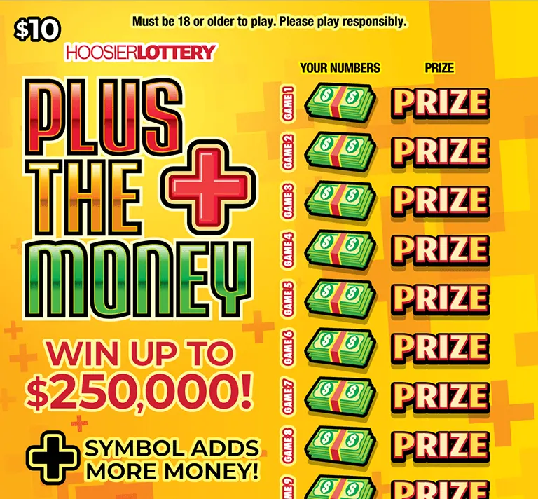Plus The Money $10 Indiana scratch-off ticket