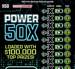 Power 50X $50 scratch-off ticket