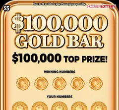 $100,000 Gold Bar $5 scratch-off ticket