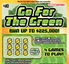 Go For The Green $10 scratch-off ticket (image: Indiana Lottery)