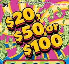 $20, $50 Or $100 $5 scratch-off ticket (image: Indiana Lottery)