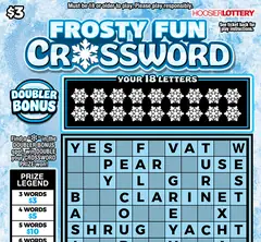 Frosty Fun Crossword $3 scratch-off ticket (image: Indiana Lottery)