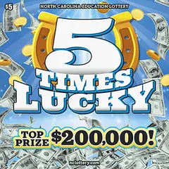 5 Times Lucky $5 scratch-off ticket