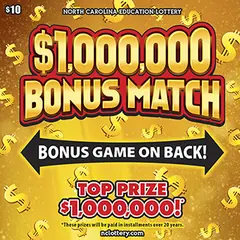$1,000,000 Bonus Match $10 scratch-off ticket