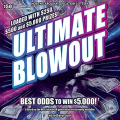Ultimate Blowout $50 scratch-off ticket