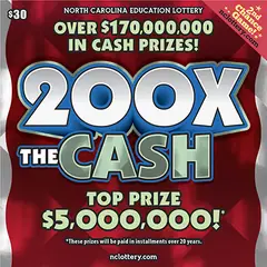 200X The Cash $30 scratch-off ticket (image: North Carolina Lottery)