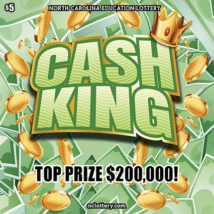 Cash King $5 North Carolina scratch-off ticket
