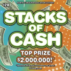 Stacks of Cash $20 scratch-off ticket