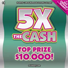 5X The Cash $1 scratch-off ticket