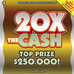 20X The Cash $5 scratch-off ticket (image: North Carolina Lottery)