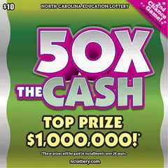 50X The Cash $10 scratch-off ticket (image: North Carolina Lottery)