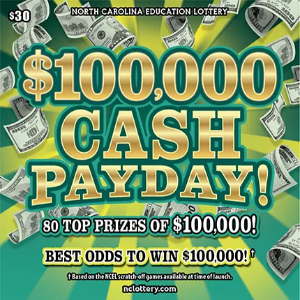 $100,000 Cash Payday $30 North Carolina scratch-off ticket