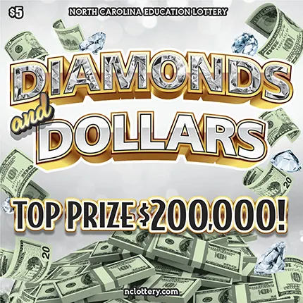 Diamonds and Dollars $5 North Carolina scratch-off ticket