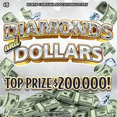 Diamonds and Dollars $5 scratch-off ticket