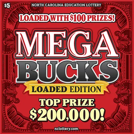 Mega Bucks $5 North Carolina scratch-off ticket