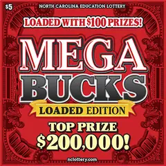 Mega Bucks $5 scratch-off ticket