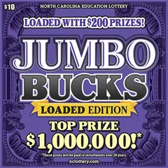 Jumbo Bucks $10 scratch-off ticket
