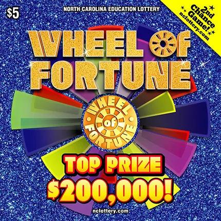 Wheel of Fortune $5 North Carolina scratch-off ticket