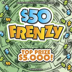 $50 Frenzy $1 scratch-off ticket