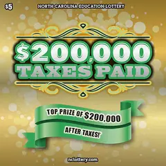 $200,000 Taxes Paid $5 scratch-off ticket