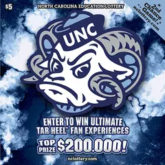 Tar Heels® $5 scratch-off ticket (image: North Carolina Lottery)