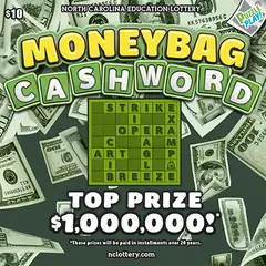 Moneybag Cashword $10 scratch-off ticket (image: North Carolina Lottery)