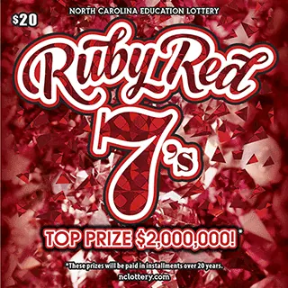 Ruby Red 7's $20 North Carolina scratch-off ticket