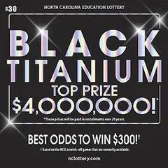 Black Titanium $30 scratch-off ticket