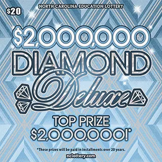 $2,000,000 Diamond Deluxe $20 North Carolina scratch-off ticket
