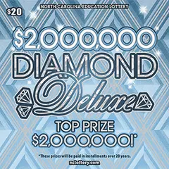 $2,000,000 Diamond Deluxe $20 scratch-off ticket