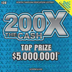 200X The Cash $30 scratch-off ticket