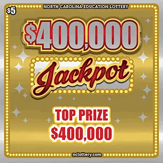 $400,000 Jackpot $5 North Carolina scratch-off ticket