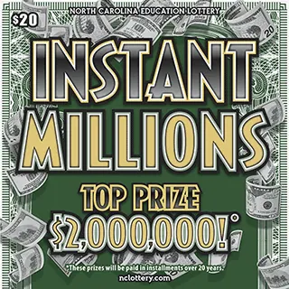 Instant Millions $20 North Carolina scratch-off ticket