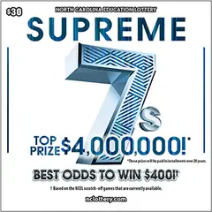 Supreme 7s $30 scratch-off ticket