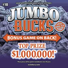 JUMBO BUCKS $10 scratch-off ticket
