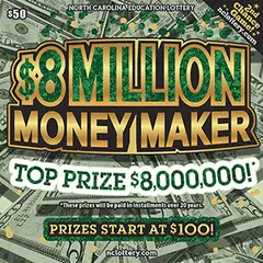 $8 Million Money Maker $50 scratch-off ticket