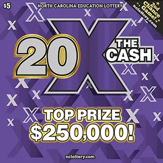 20X The Cash $5 North Carolina scratch-off ticket